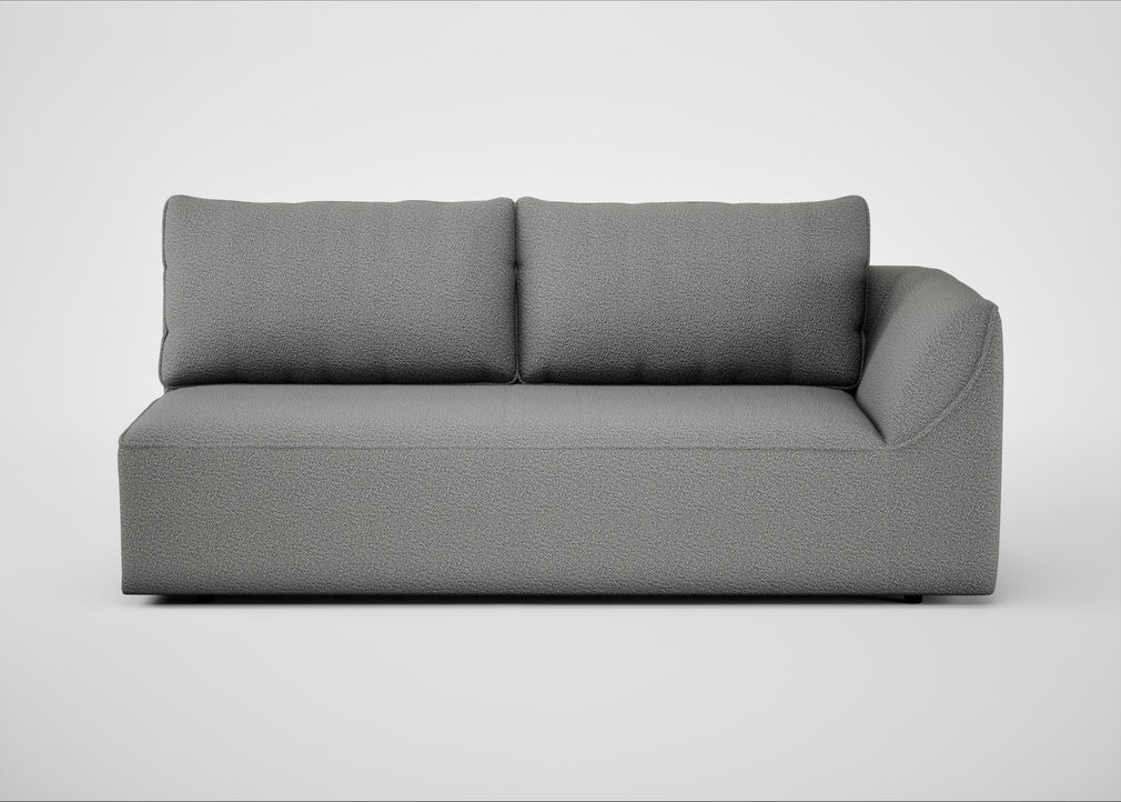 Morven Right Hand Facing 3 Seater Unit Boucle Steel