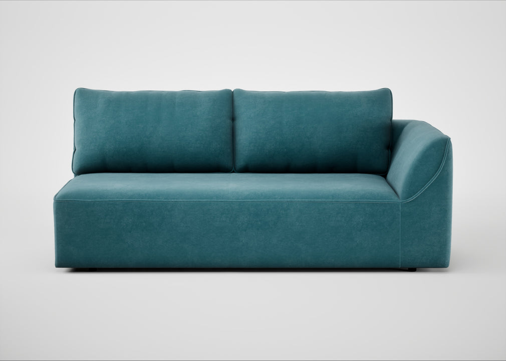 Morven Right Hand Facing 3 Seater Unit Smart Luxe Velvet Airforce Blue