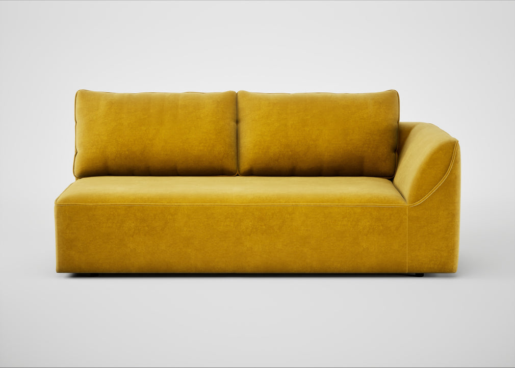 Morven Right Hand Facing 3 Seater Unit Smart Luxe Velvet Canary