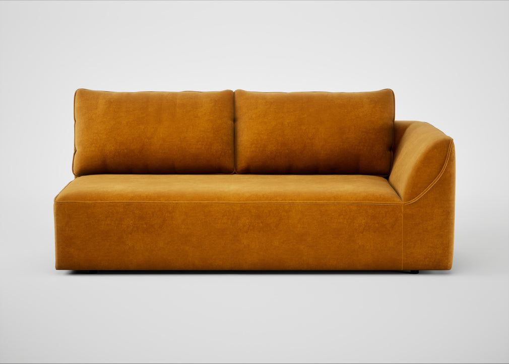 Morven Right Hand Facing 3 Seater Unit Smart Luxe Velvet Cognac