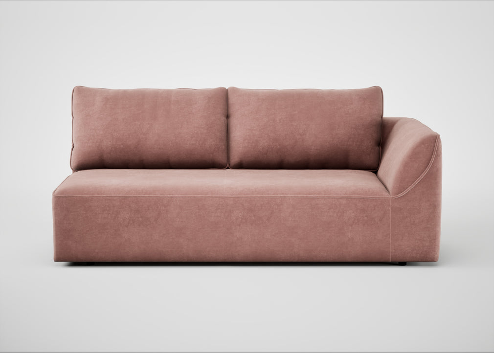 Morven Right Hand Facing 3 Seater Unit Smart Luxe Velvet Dusky Pink