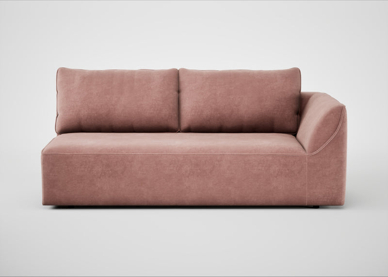 Morven Right Hand Facing 3 Seater Unit Smart Luxe Velvet Dusky Pink