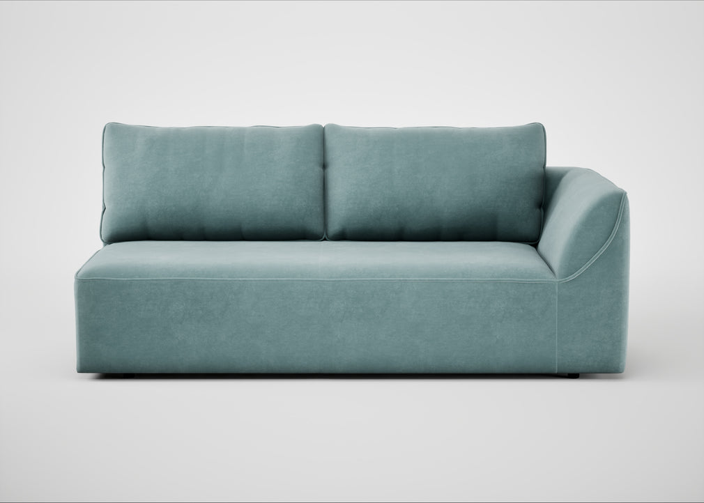 Morven Right Hand Facing 3 Seater Unit Smart Luxe Velvet Mineral Blue