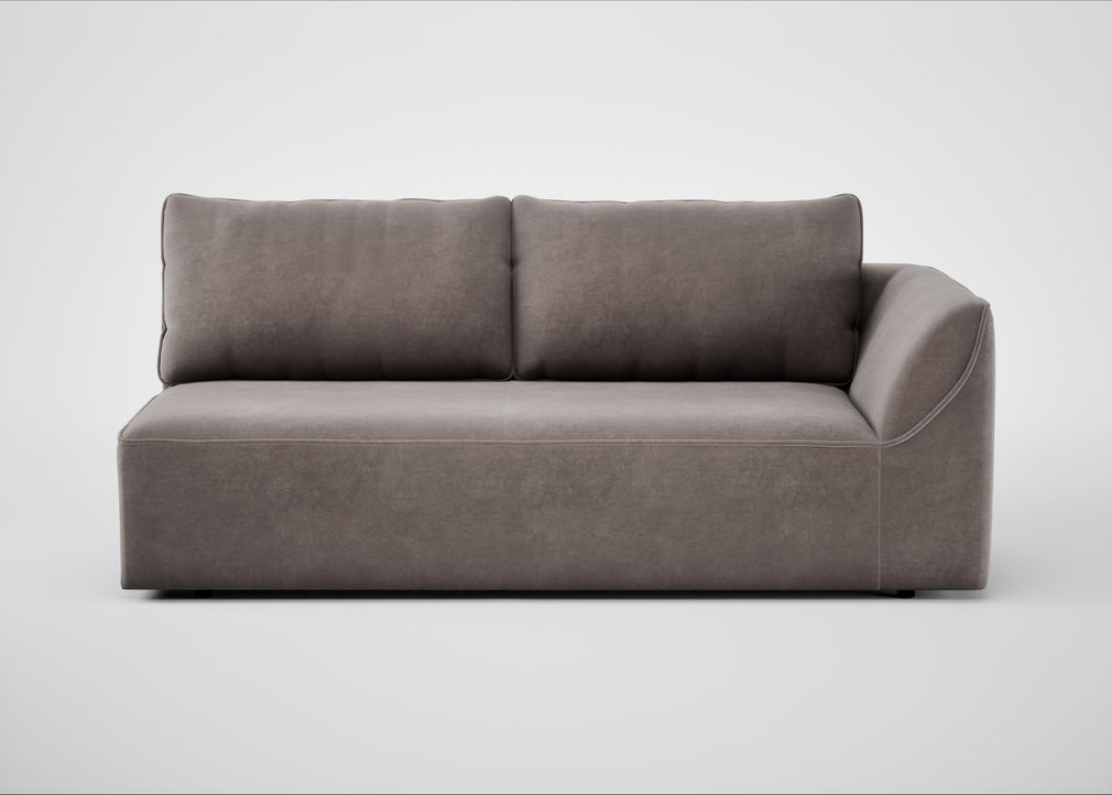 Morven Right Hand Facing 3 Seater Unit Smart Luxe Velvet Mushroom