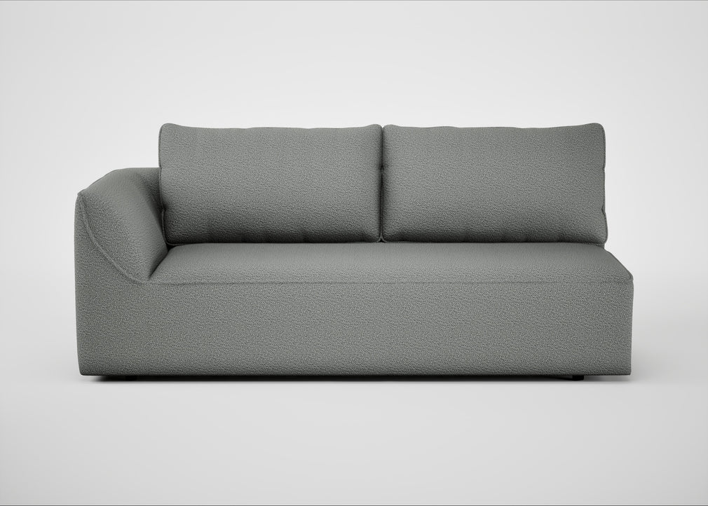 Morven Left Hand Facing 3 Seater Unit Boucle Steel