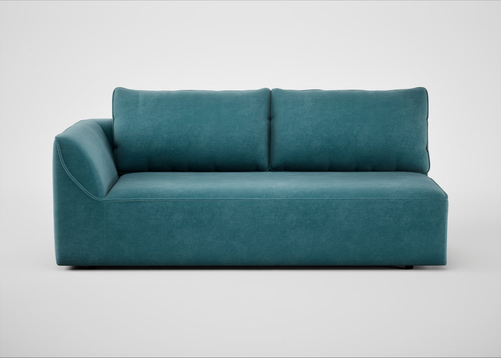 Morven Left Hand Facing 3 Seater Unit Smart Luxe Velvet Airforce Blue