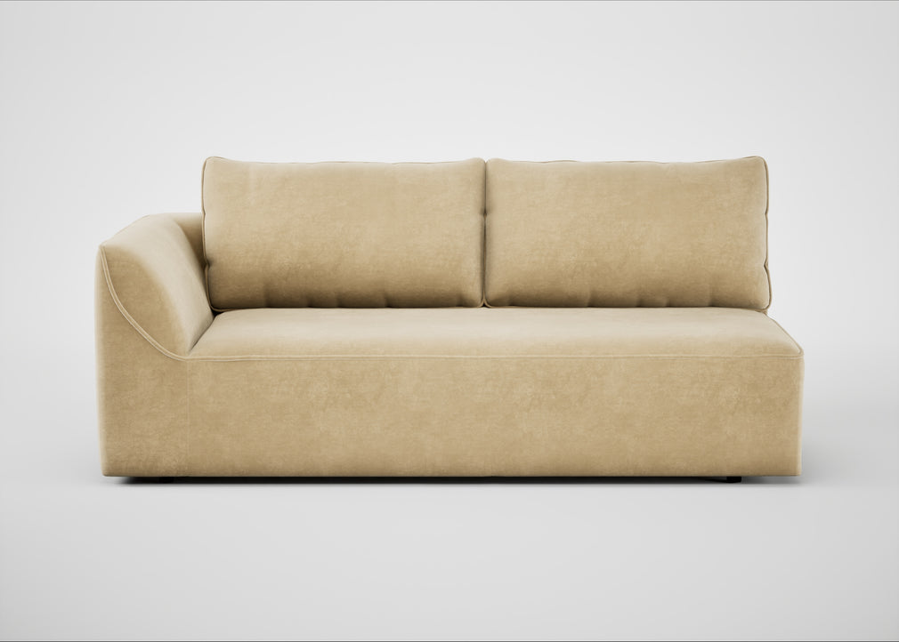 Morven Left Hand Facing 3 Seater Unit Smart Luxe Velvet Biscuit