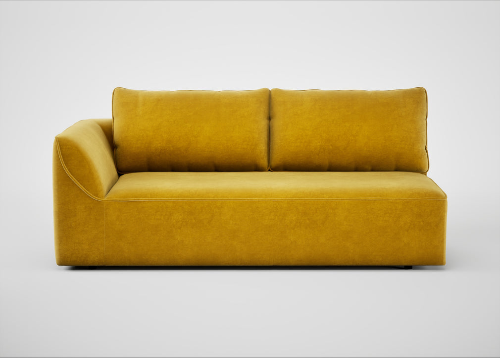 Morven Left Hand Facing 3 Seater Unit Smart Luxe Velvet Canary