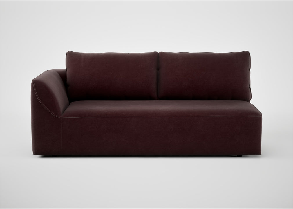 Morven Left Hand Facing 3 Seater Unit Smart Luxe Velvet Acorn
