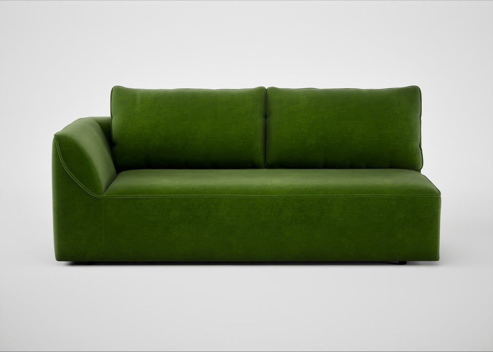 Morven Left Hand Facing 3 Seater Unit Smart Luxe Velvet Grass