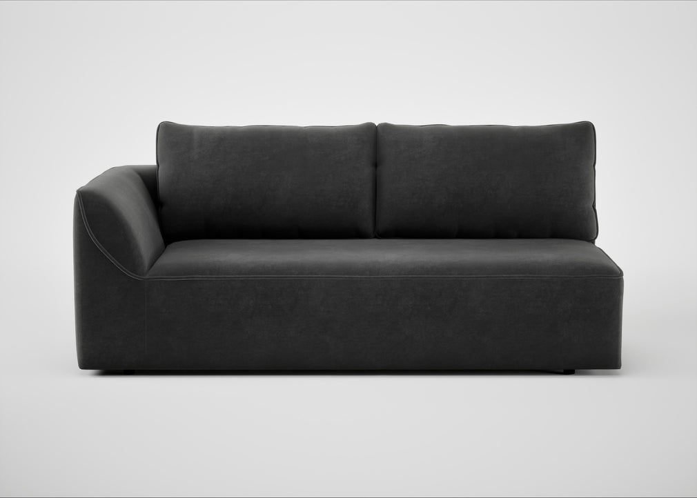 Morven Left Hand Facing 3 Seater Unit Smart Luxe Velvet Nickel