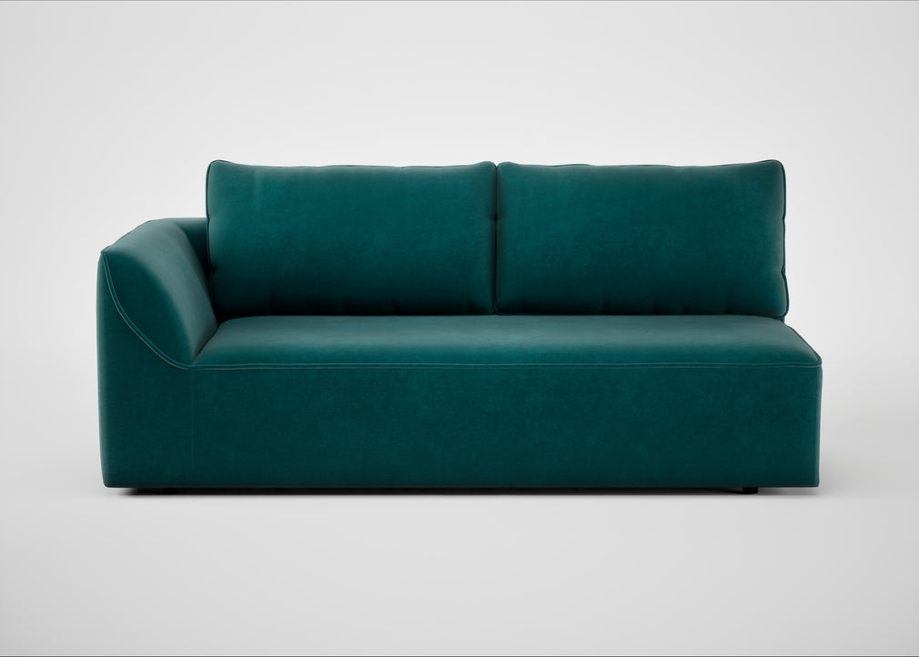 Morven Left Hand Facing 3 Seater Unit Smart Luxe Velvet Ocean Green