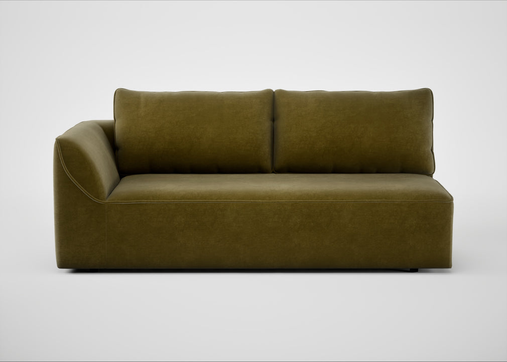Morven Left Hand Facing 3 Seater Unit Smart Luxe Velvet Peridot