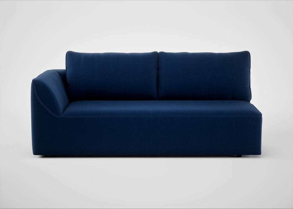 Morven Left Hand Facing 3 Seater Unit Cotton Velvet Midnight