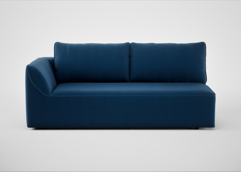 Morven Left Hand Facing 3 Seater Unit Cotton Velvet Petrol