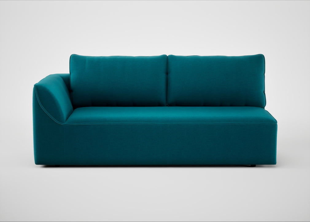 Morven Left Hand Facing 3 Seater Unit Cotton Velvet Teal
