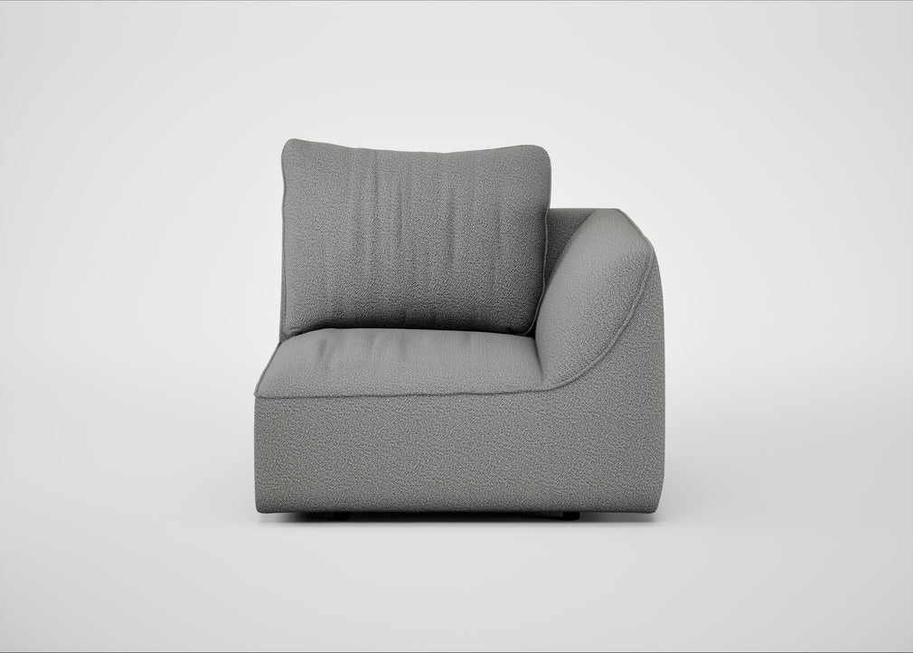 Morven Right Hand Facing Single Unit Boucle Steel