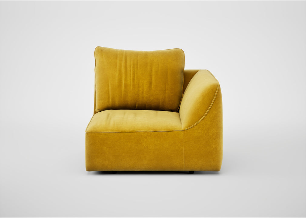 Morven Right Hand Facing Single Unit Smart Luxe Velvet Canary
