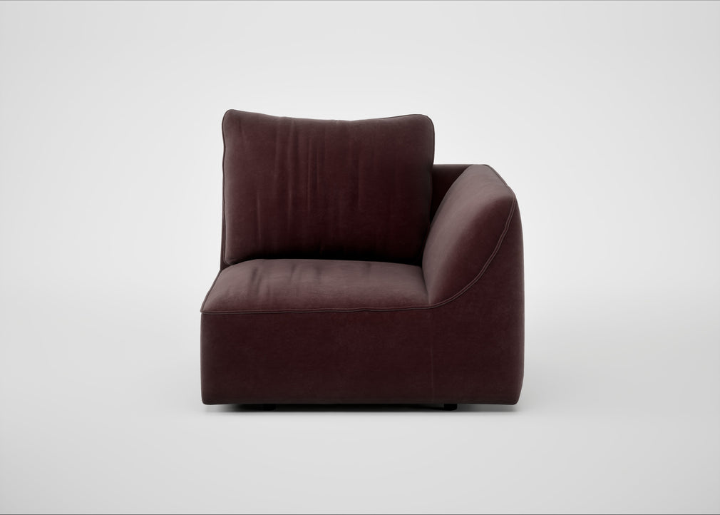 Morven Right Hand Facing Single Unit Smart Luxe Velvet Acorn