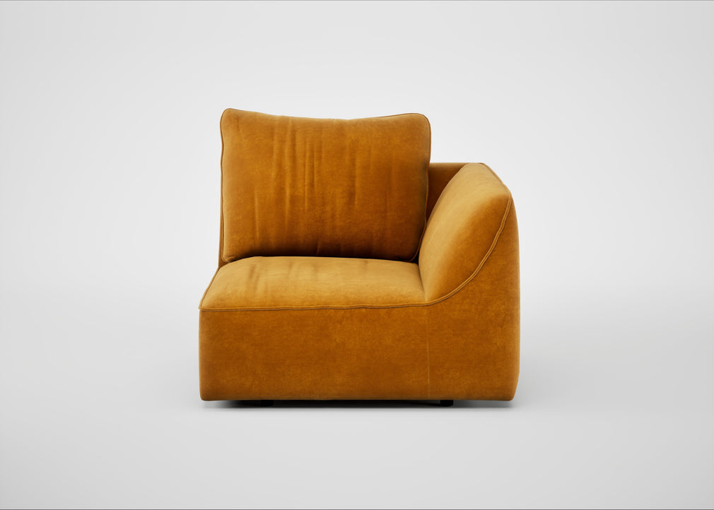 Morven Right Hand Facing Single Unit Smart Luxe Velvet Cognac
