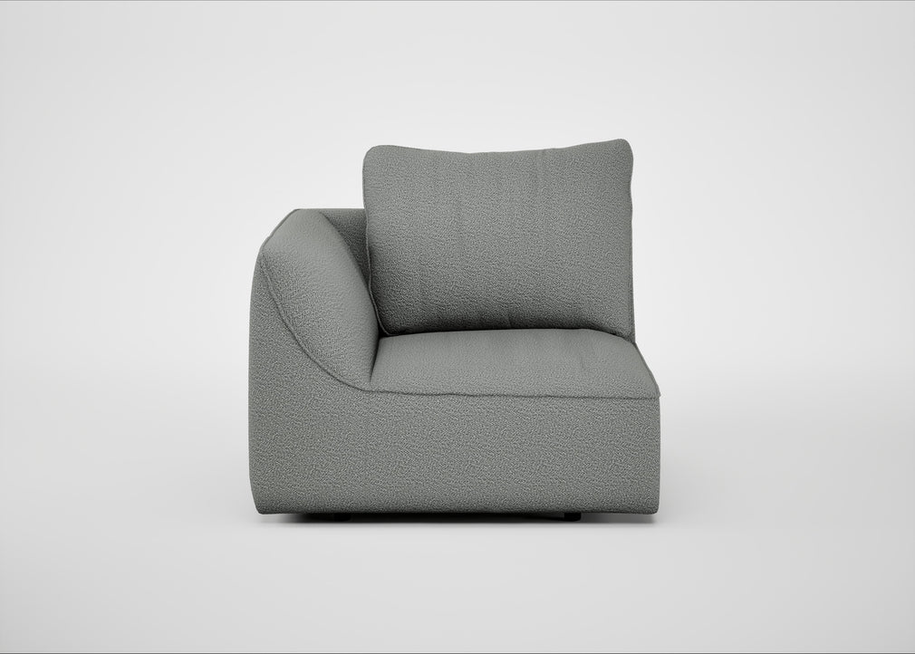 Morven Left Hand Facing Single Unit Boucle Steel