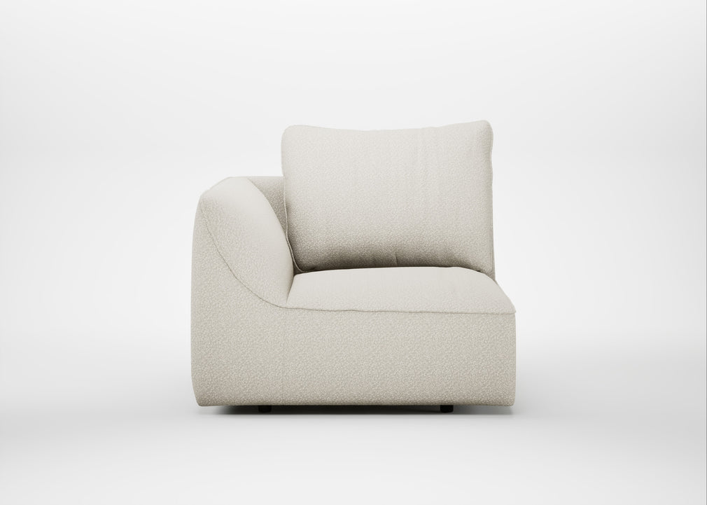 Morven Left Hand Facing Single Unit Chunky Boucle Ecru