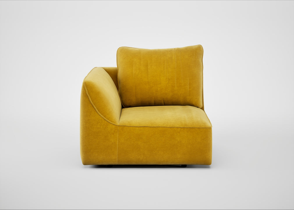 Morven Left Hand Facing Single Unit Smart Luxe Velvet Canary