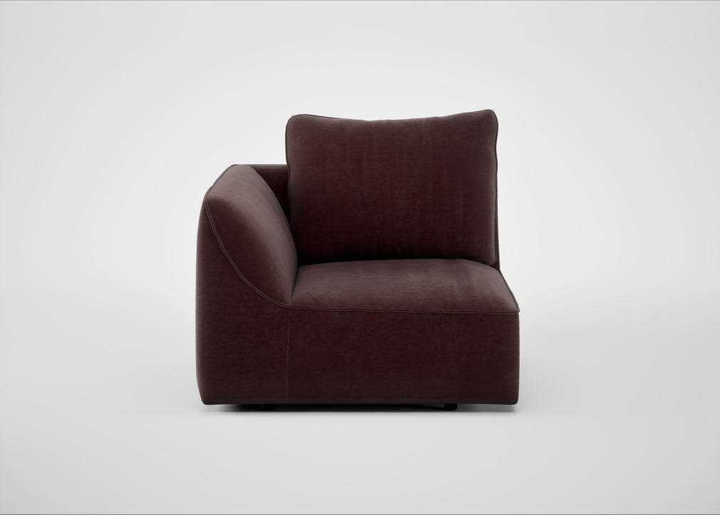 Morven Left Hand Facing Single Unit Smart Luxe Velvet Acorn