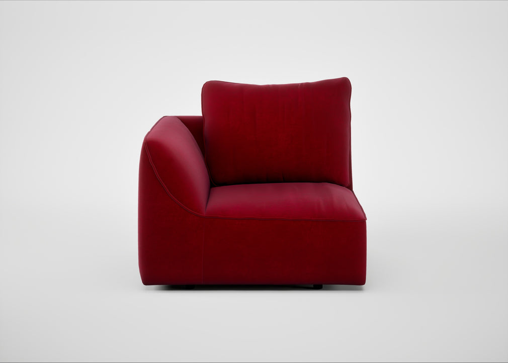 Morven Left Hand Facing Single Unit Smart Luxe Velvet Mulberry