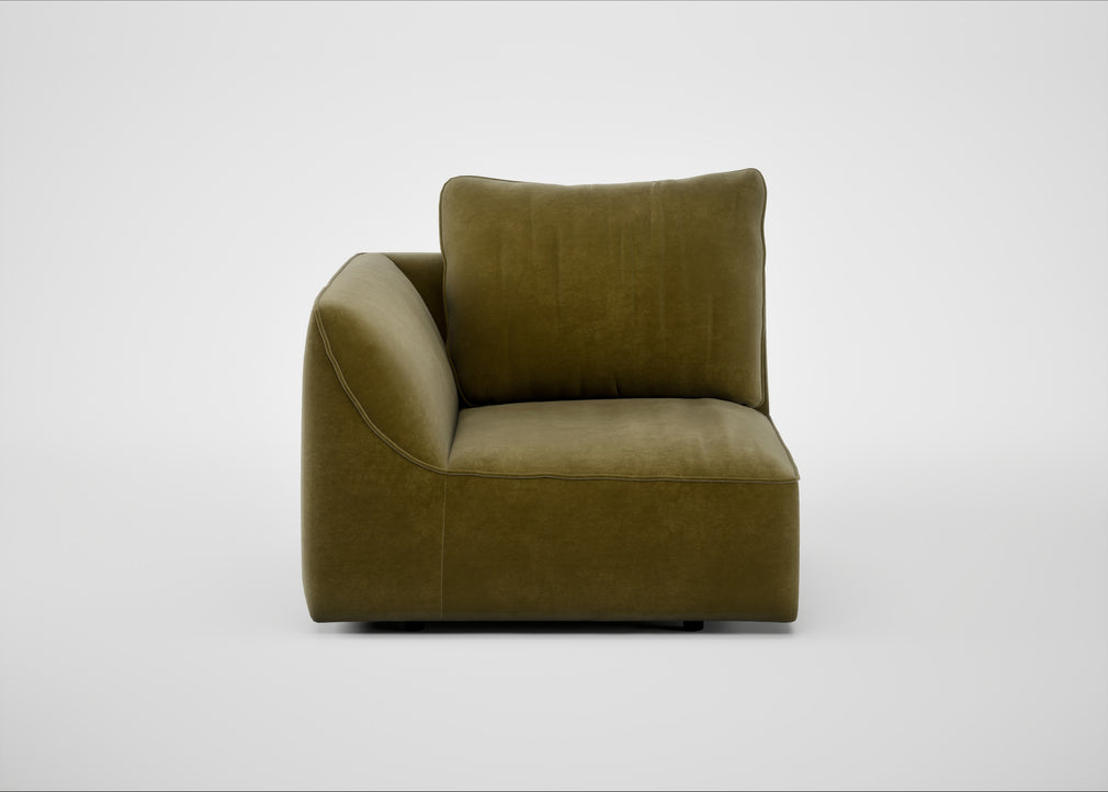 Morven Left Hand Facing Single Unit Smart Luxe Velvet Peridot