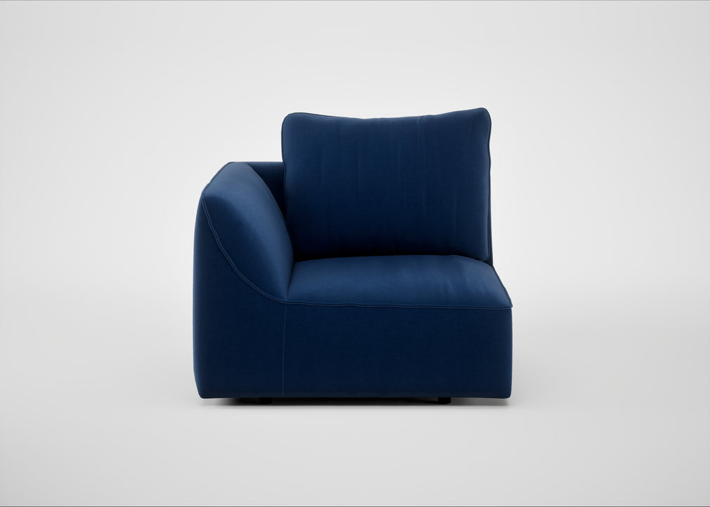 Morven Left Hand Facing Single Unit Cotton Velvet Midnight