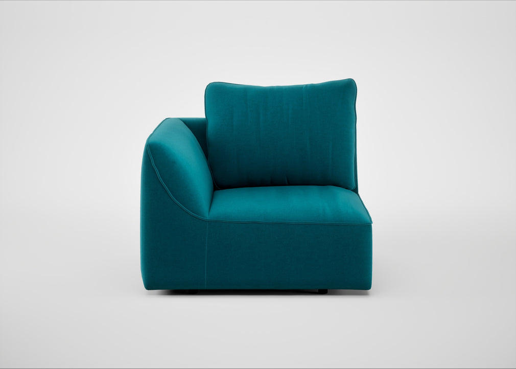 Morven Left Hand Facing Single Unit Cotton Velvet Teal