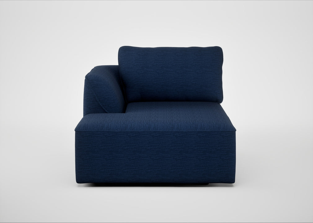 Morven Left Hand Facing Chaise Unit Broad Weave Lagoon