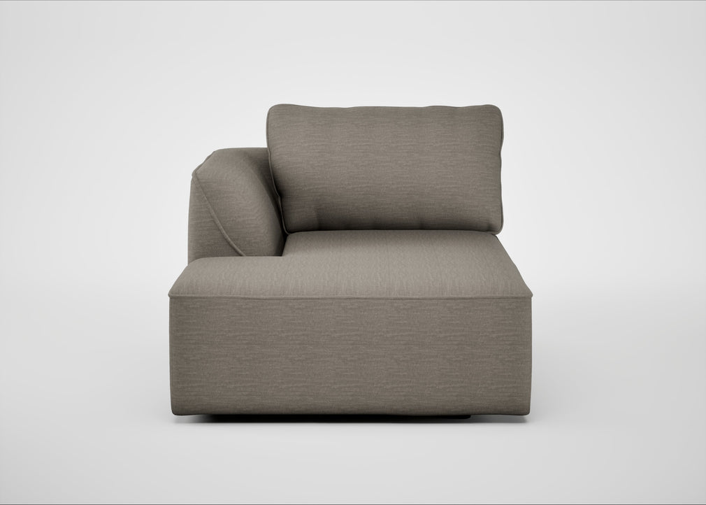 Morven Left Hand Facing Chaise Unit Broad Weave Pebble