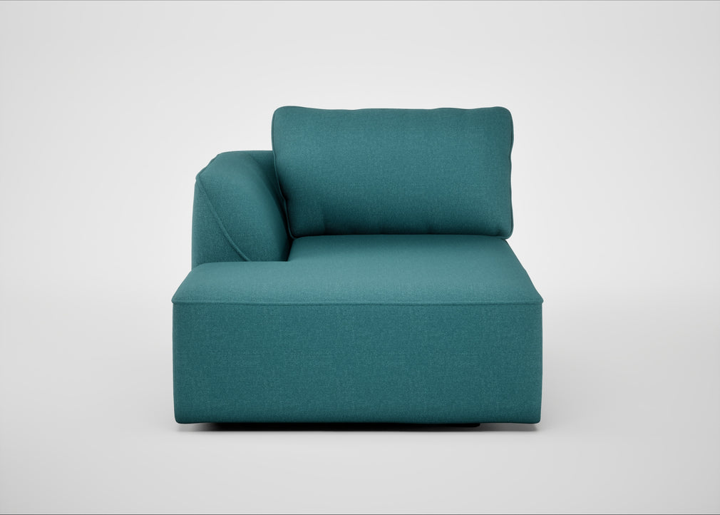 Morven Left Hand Facing Chaise Unit Brushed Cotton Cadet