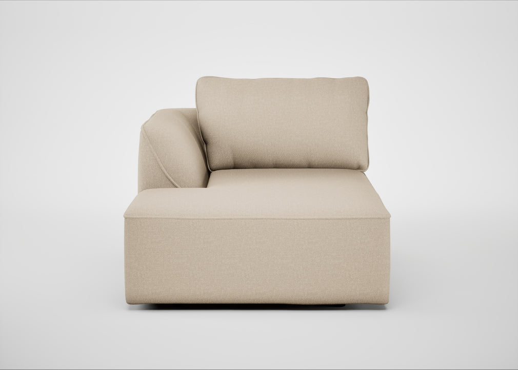 Morven Left Hand Facing Chaise Unit Brushed Cotton Oat