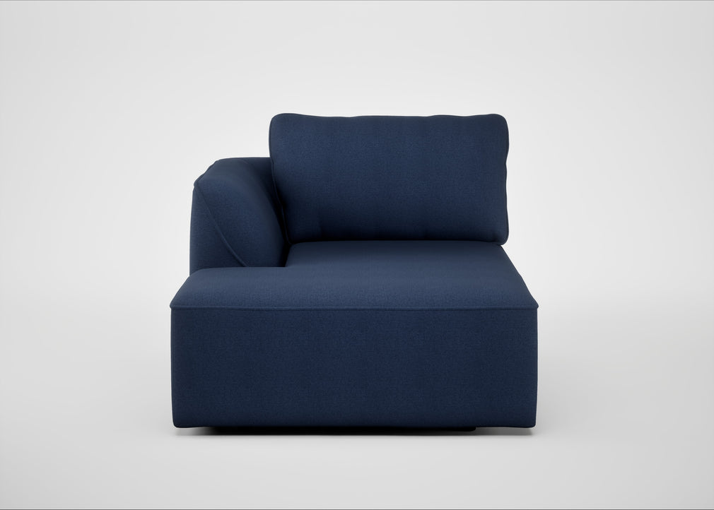 Morven Left Hand Facing Chaise Unit Capelo Linen-Cotton Inkspot
