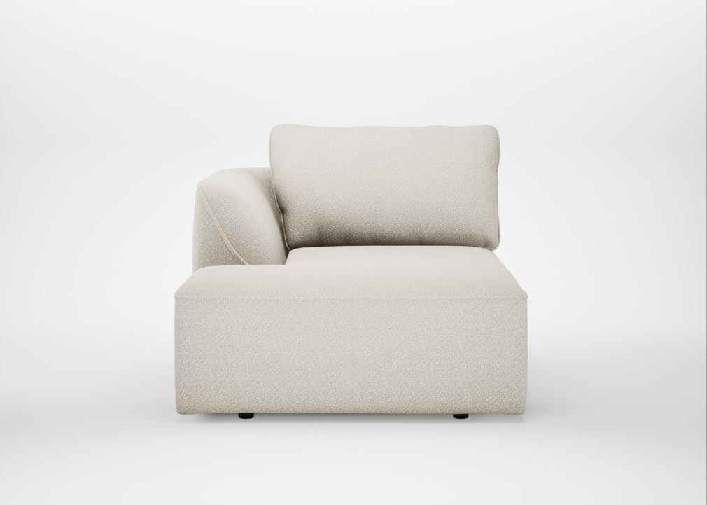Morven Left Hand Facing Chaise Unit Chunky Boucle Ecru