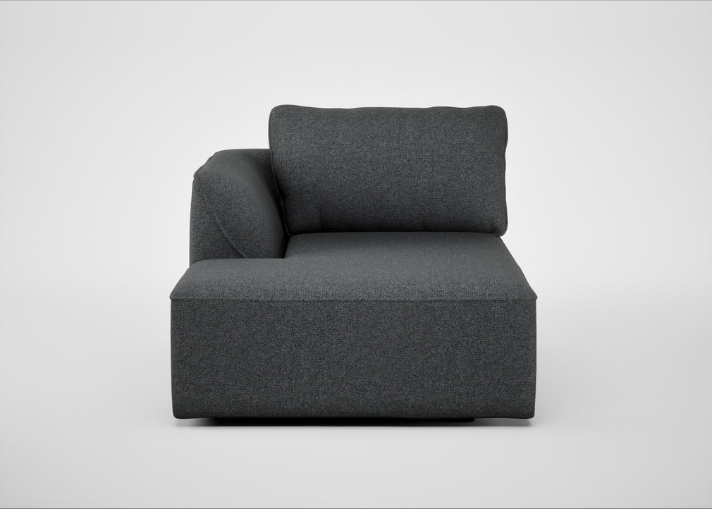 Morven Left Hand Facing Chaise Unit Melton Wool Granite