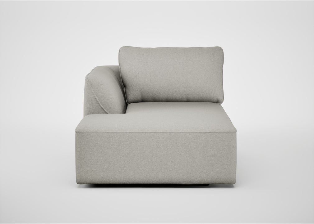 Morven Left Hand Facing Chaise Unit Melton Wool Limestone
