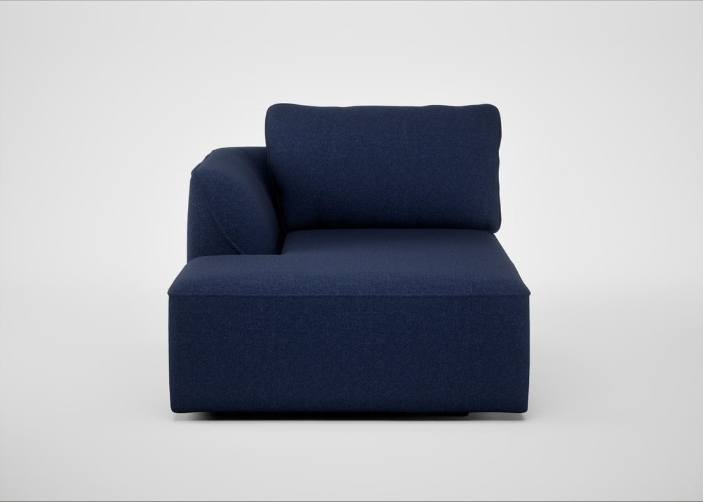 Morven Left Hand Facing Chaise Unit Melton Wool New Navy