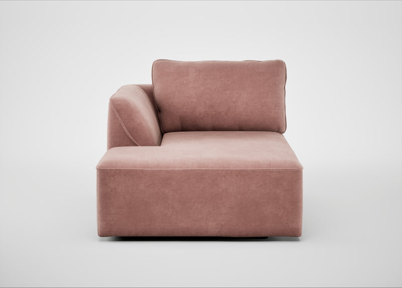Morven Left Hand Facing Chaise Unit Smart Luxe Velvet Dusky Pink