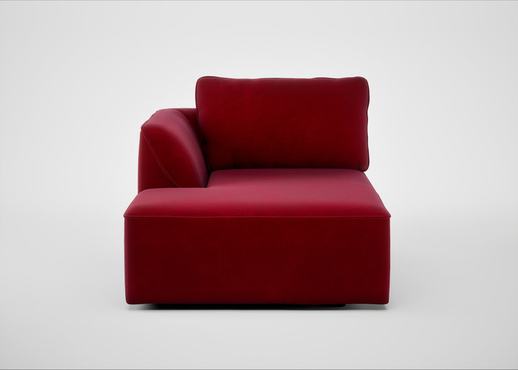 Morven Left Hand Facing Chaise Unit Smart Luxe Velvet Mulberry