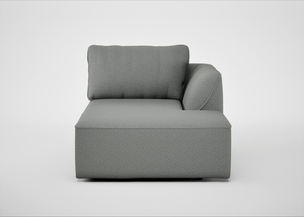 Morven Right Hand Facing Chaise Unit Boucle Steel