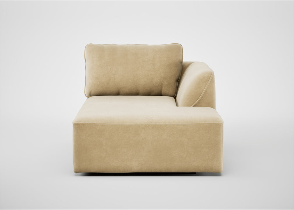 Morven Right Hand Facing Chaise Unit Smart Luxe Velvet Biscuit