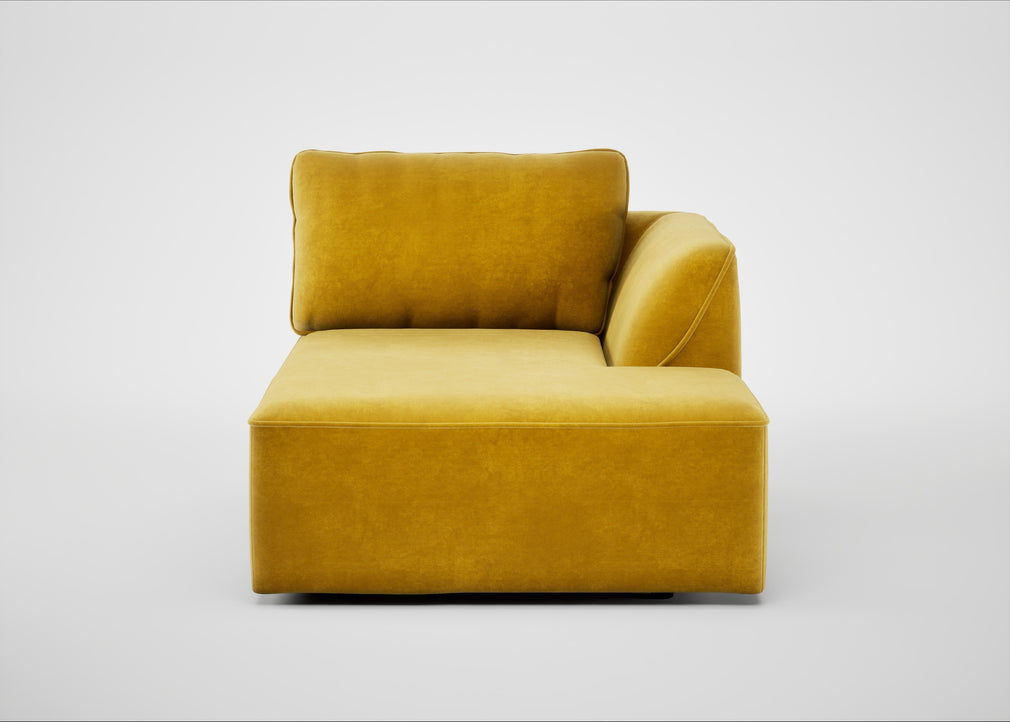 Morven Right Hand Facing Chaise Unit Smart Luxe Velvet Canary