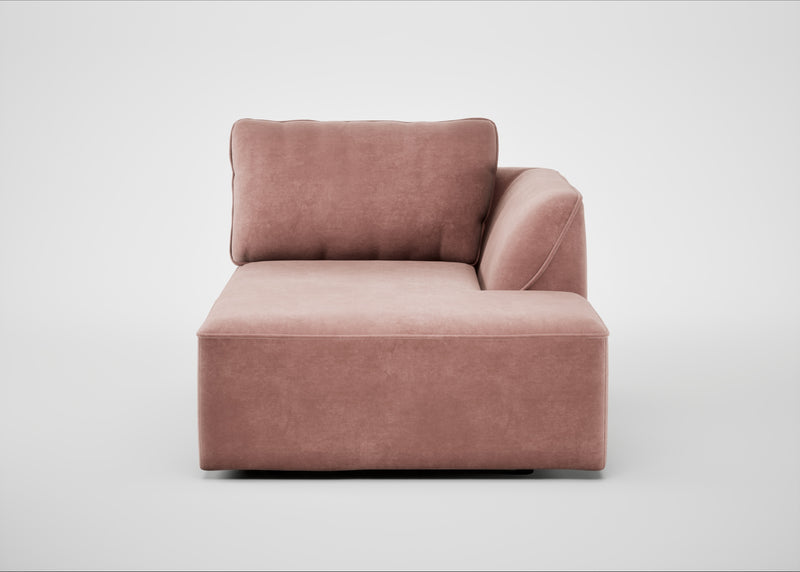 Morven Right Hand Facing Chaise Unit Smart Luxe Velvet Dusky Pink