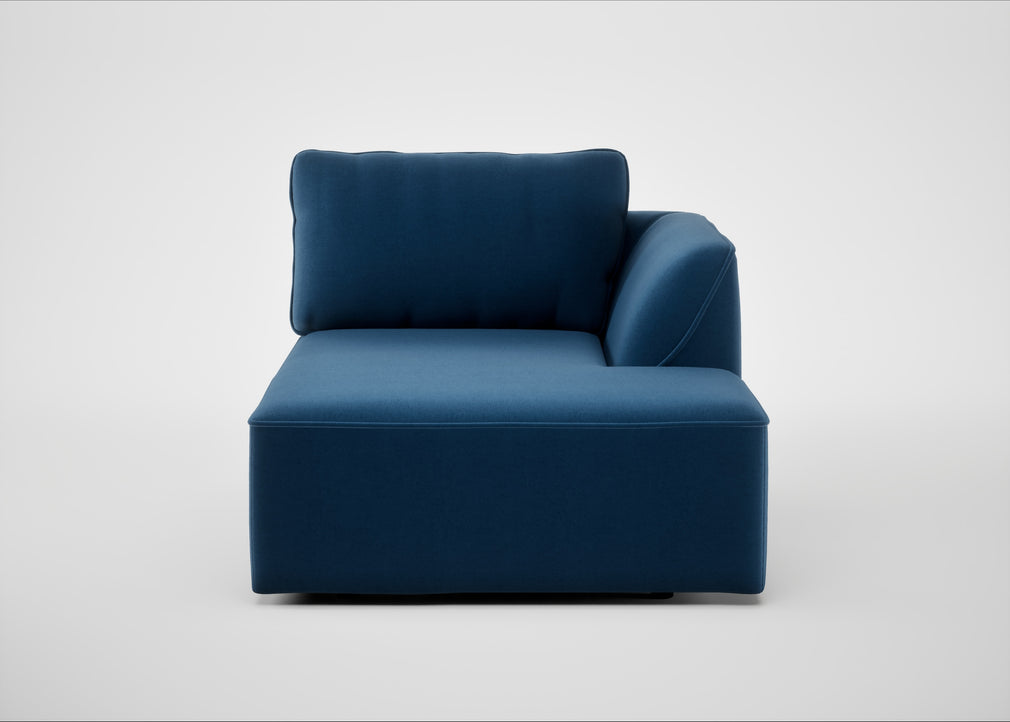 Morven Right Hand Facing Chaise Unit Cotton Velvet Petrol