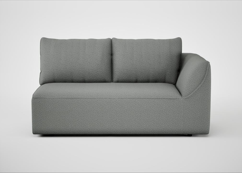Morven Right Hand Facing 2 Seater Unit Boucle Steel