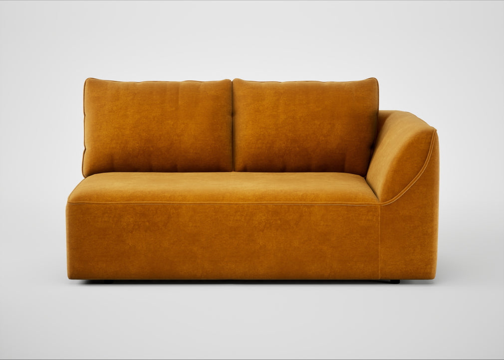 Morven Right Hand Facing 2 Seater Unit Smart Luxe Velvet Cognac